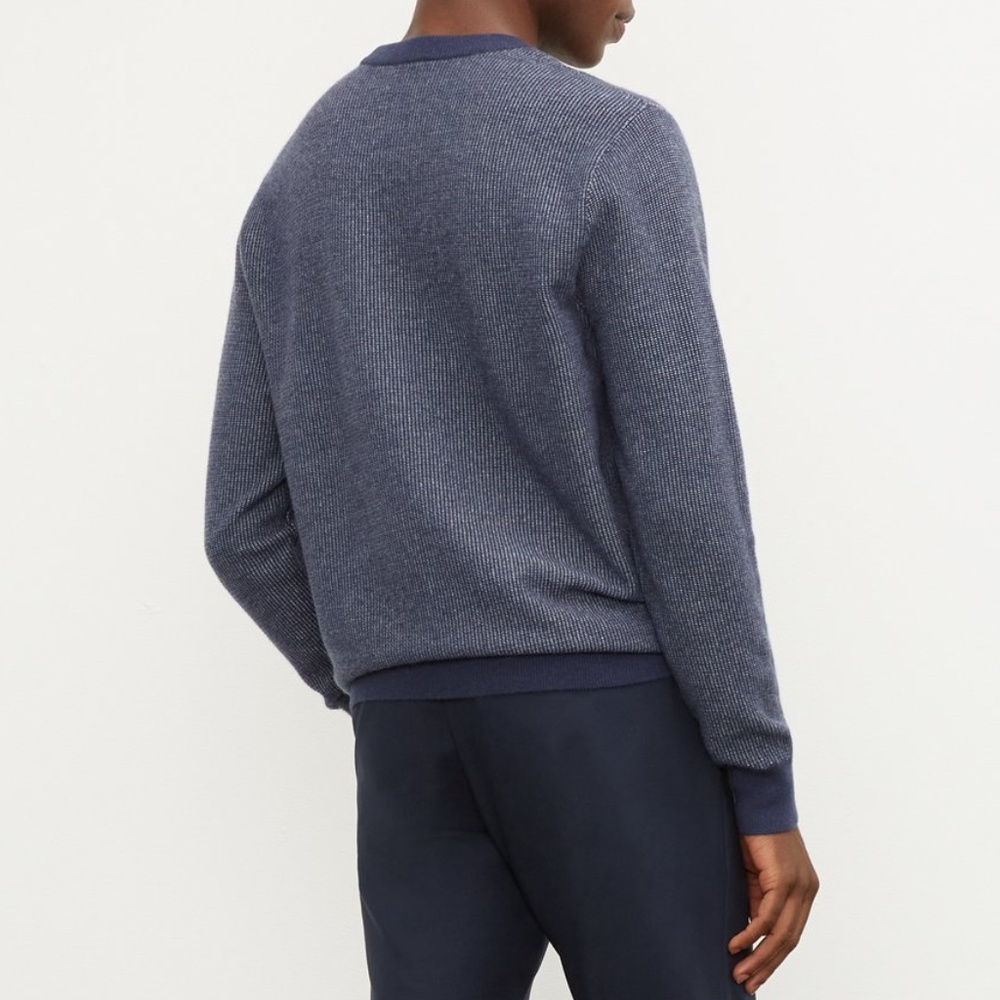 Coloblocked Tweed Jacquard Crewneck - Brand New - NEVER WORN - Navy White Mix - Picture 2 of 3